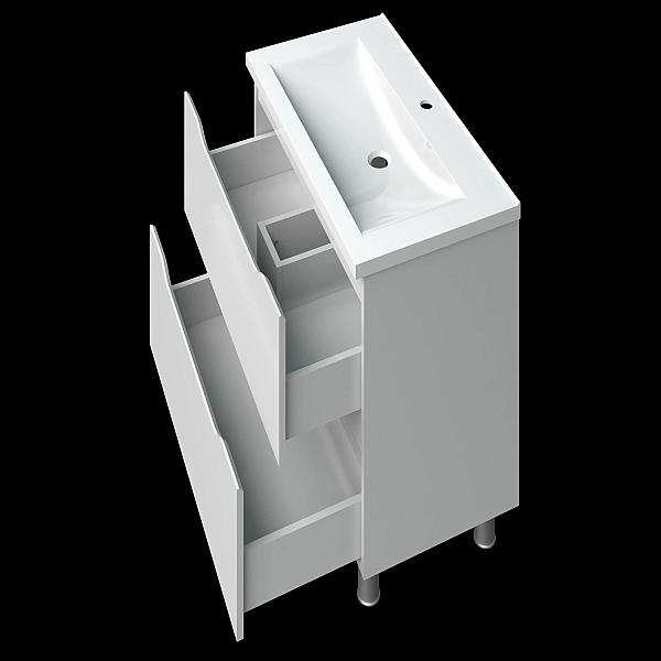 "Амелія" Тумба напольна з умив. шк.Глорія 90 біла - Фото - 2