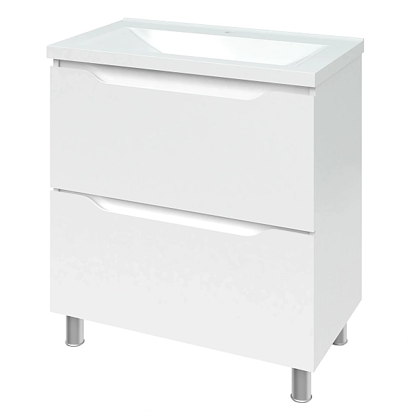 "Амелія" Тумба підлогова з умив. шк.Глорія 70 біла