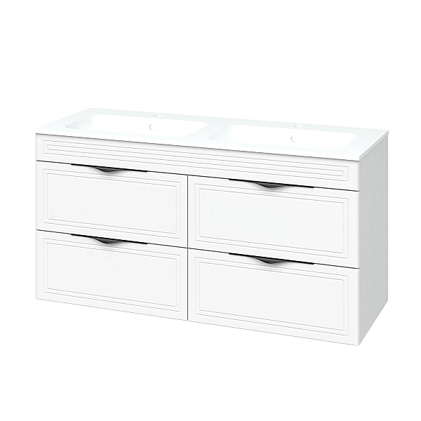 "Естель" тумба підвісна з ум. Родео 120, ( подвійна чаша ) біла