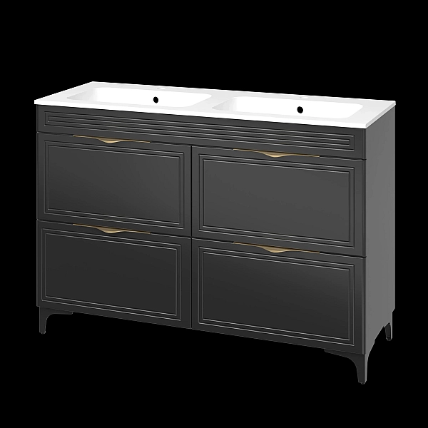 "Естель" тумба підлогова з ум. Родео 120, ( подвійна чаша ) чорна