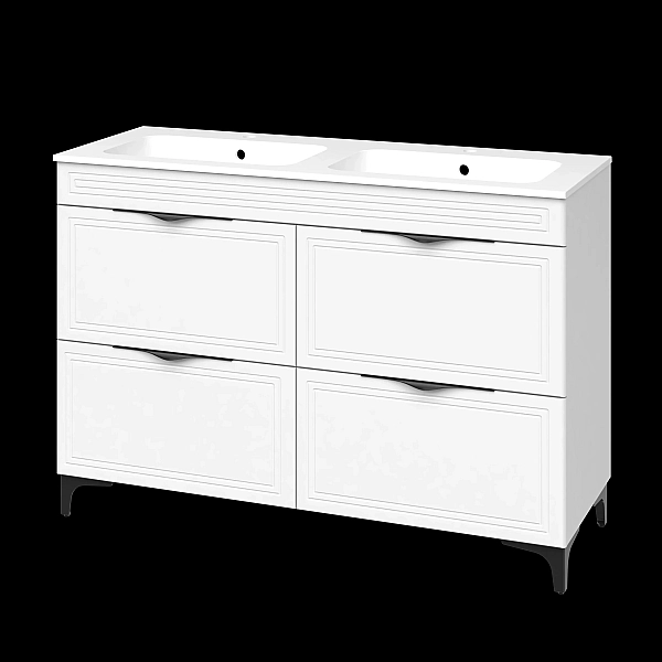 "Естель" тумба підлогова з ум. Родео 120, ( подвійна чаша ) біла