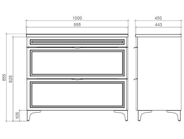 "Естель" тумба підлогова з ум. Родео 100, чорна - Фото - 3