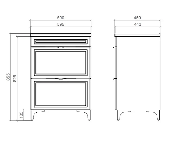 "Естель" тумба підлогова з ум. Родео 60, біла - Фото - 3