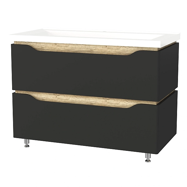 "Сакраменто" Тумба підлогова з ум. Глорія 90 2ш (антрацит)