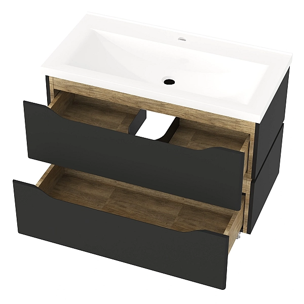 "Сакраменто" Тумба підлогова з ум. Глорія 90 2ш (антрацит) - Фото - 2