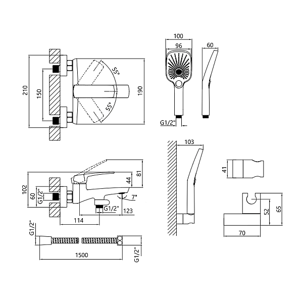 Смеситель для ванны Qtap Tern (c душевым гарнитуром) QTTER259CRM47586 Chrome - Фото - 2