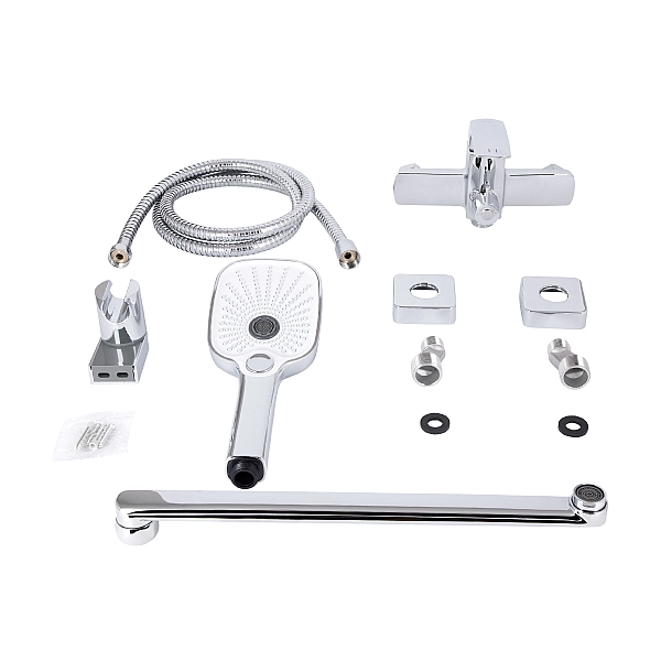 Змішувач для ванни Qtap Tern з довгим поворотним виливом (з душовим гарнітуром) QTTER260CRM47587 Chrome - Фото - 7