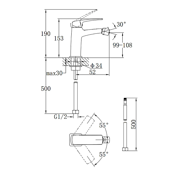 Змішувач для биде Qtap Tern QTTER255CRM47589 Chrome - Фото - 2