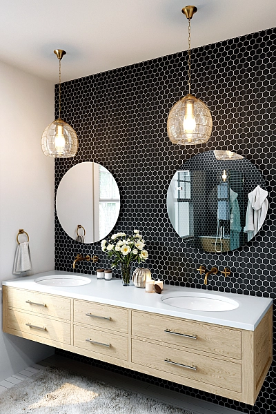 Мозаїка H 6021 Hexagon Black MATT 295x295x9 Котто Кераміка - Фото - 3