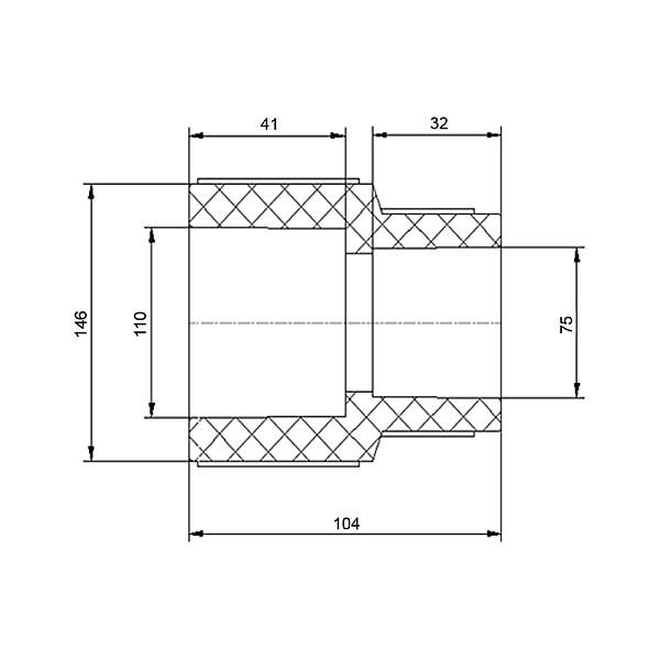 Муфта PPR Blue Ocean 110х75 редукционная - Фото - 2
