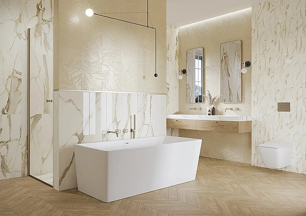 Плитка керамогранітна Warm Wind Gold SZKL RECT POL 598x1198 Paradyz - Фото - 2