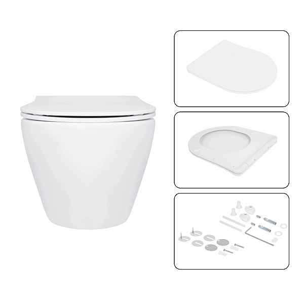 Готовое решение Qtap для ванной комнаты: подвесной унитаз Jay Ultra Quiet 520x360x320 + комплект инсталляции Nest 4 в 1 (линейная клавиша White) - Фото - 7