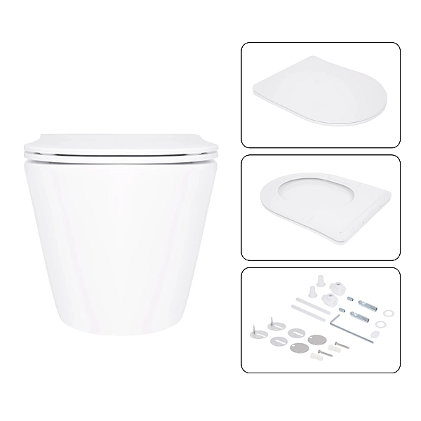 Готове рішення Qtap для ванної кімнати: підвісний унітаз Swan Ultra Quiet 520x360x320 + комплект інсталяції Nest 4 в 1 (лінійна клавіша White) - Фото - 7