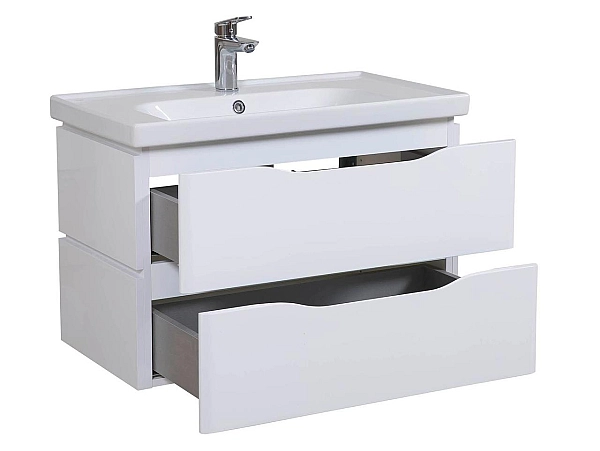 Шафка з умивальником підвісна Венеція Біла Frame 80, Аква Родос - Фото - 2