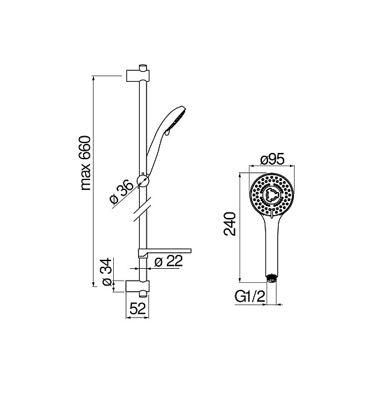 Набір змішувачів для ванни 3 в 1 Elba EL114001CR Nobili - Фото - 2