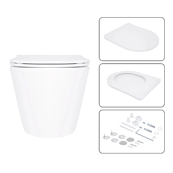 Готове рішення Qtap для ванної кімнати: підвісний унітаз Swan Ultra Quiet 520x360x320 + комплект інсталяції Nest 4 в 1 (лінійна клавіша Chrome) - Фото - 7