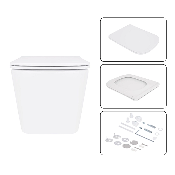 Готовое решение Qtap для ванной комнаты: подвесной унитаз Crow Ultra Quiet 520×360×290 + комплект инсталляции Nest 4 в 1 (круглая клавиша Chrome) - Фото - 7