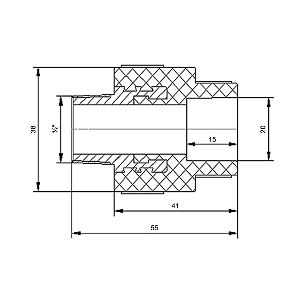 Муфта PPR Blue Ocean 20х1/2" ЗР - Фото - 2