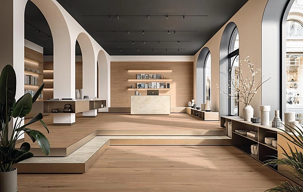 Плитка керамогранітна AX4S Log Deep Oak Chevron 75x450 Atlas Concorde - Фото - 2