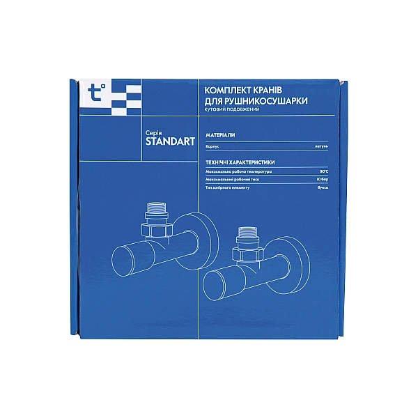 Комплект кранів Thermo Alliance Standart 1/2" З для рушникосушарки кутовий білий SF395W15W - Фото - 7