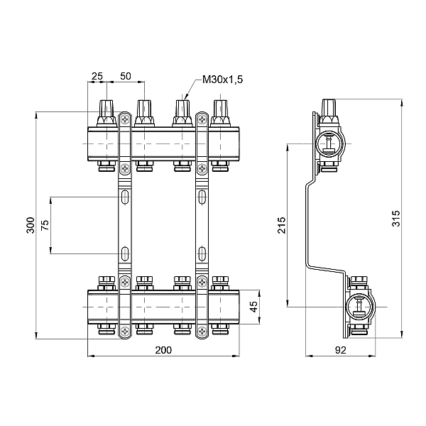 Колектор Thermo Alliance Forte 1" 4 виходи SF002W4 - Фото - 2