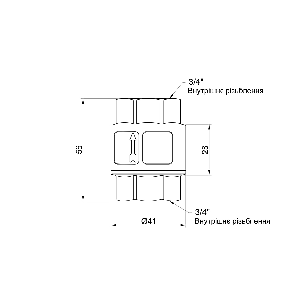 Обратный клапан Thermo Alliance Standart с латунным штоком 3/4"ВВ усиленный TAS246W20 - Фото - 2