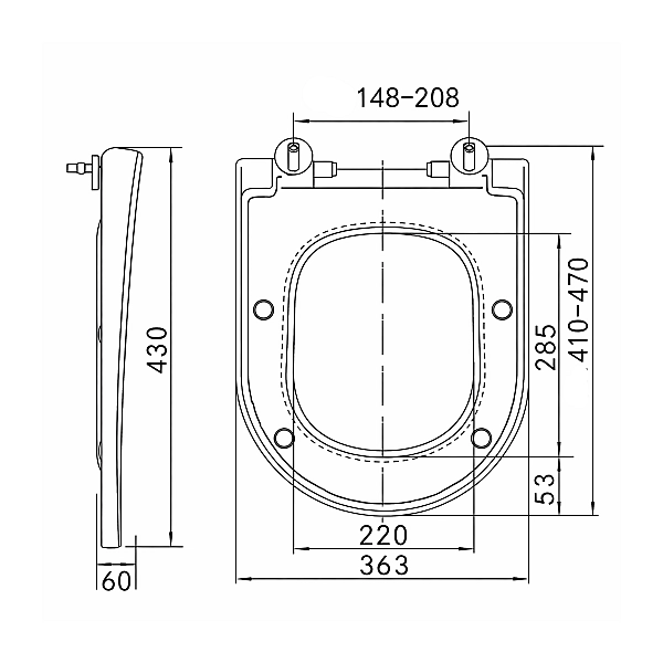 Qtap Сидіння для унітаза (Robin 490, Scorpio 490) 430x363x60 мм, White, з мікроліфтом, Slim Duroplast, MagLock QTSC179W48915 - Фото - 2