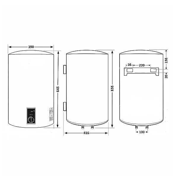 Водонагрівач електричний Thermo Alliance 50 л Grey,  вертикальний, сухий ТЕН 2,0 кВт D50V20J2(D)KG - Фото - 2
