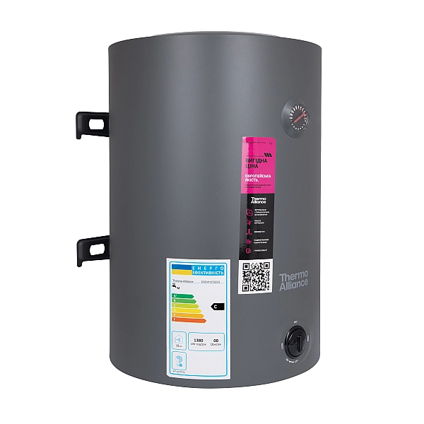 Водонагрівач електричний 80 л Grey універсальний, мокрий ТЕН 1,5 кВт D80VH15Q3G Thermo Alliance - Фото - 3