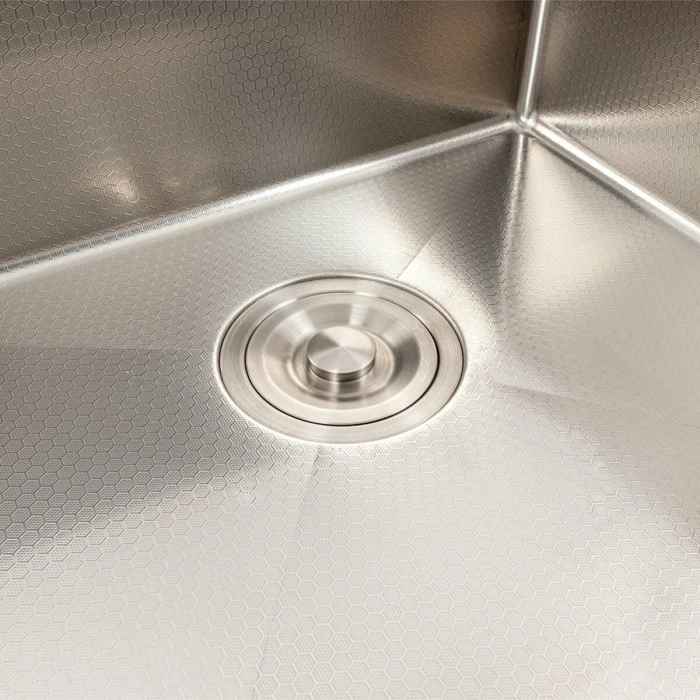 Valeso Handmade 50x50 (3,0/0,8) декор - глубокая мойка-чаша 50 на 50 см из толстой нержавейки с микродекором поверхности - Фото - 3