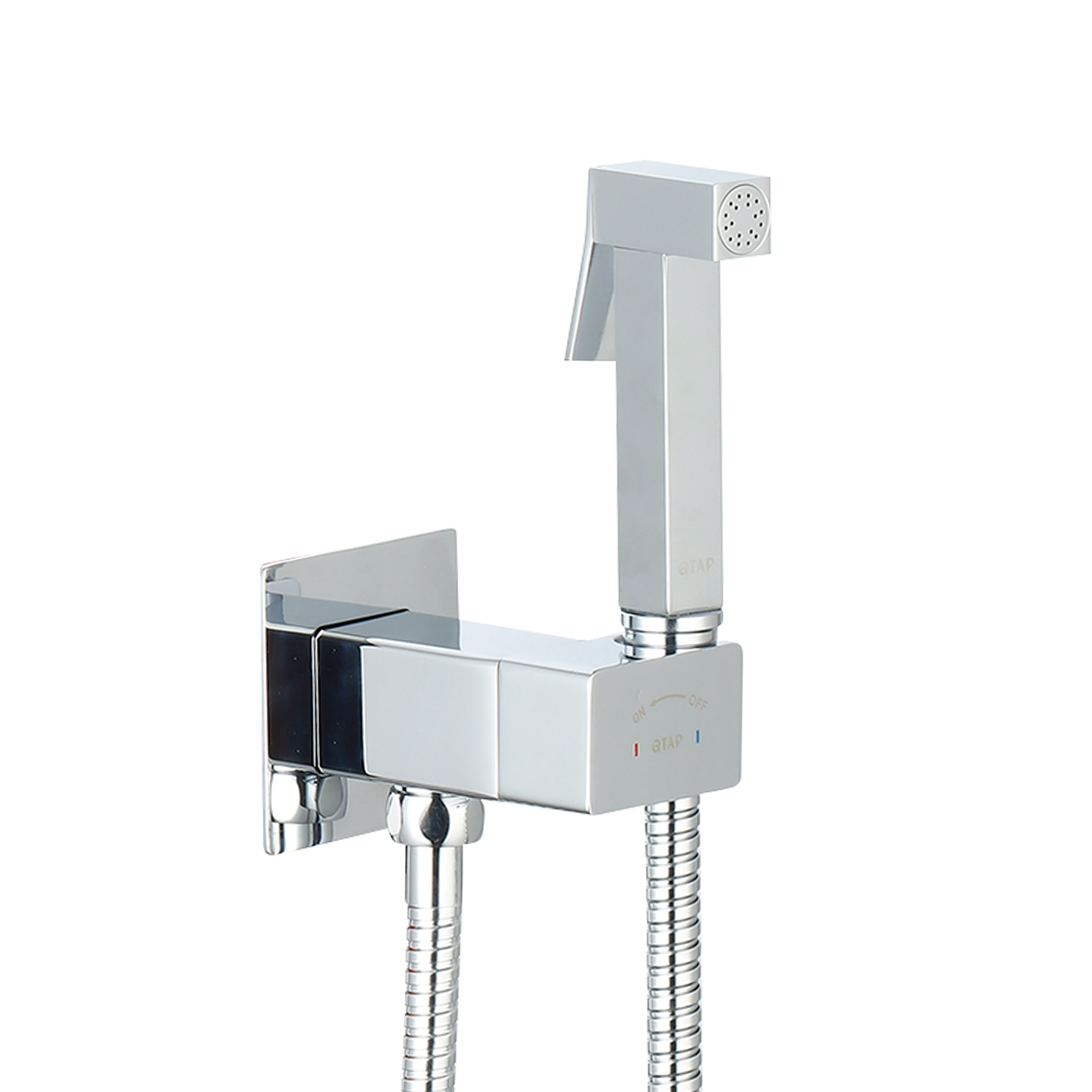 Набір для гігієнічного душу Inspai-Varius, Chrome квадратний прогресивний картридж QTINSVARCRMV00440701 Qtap