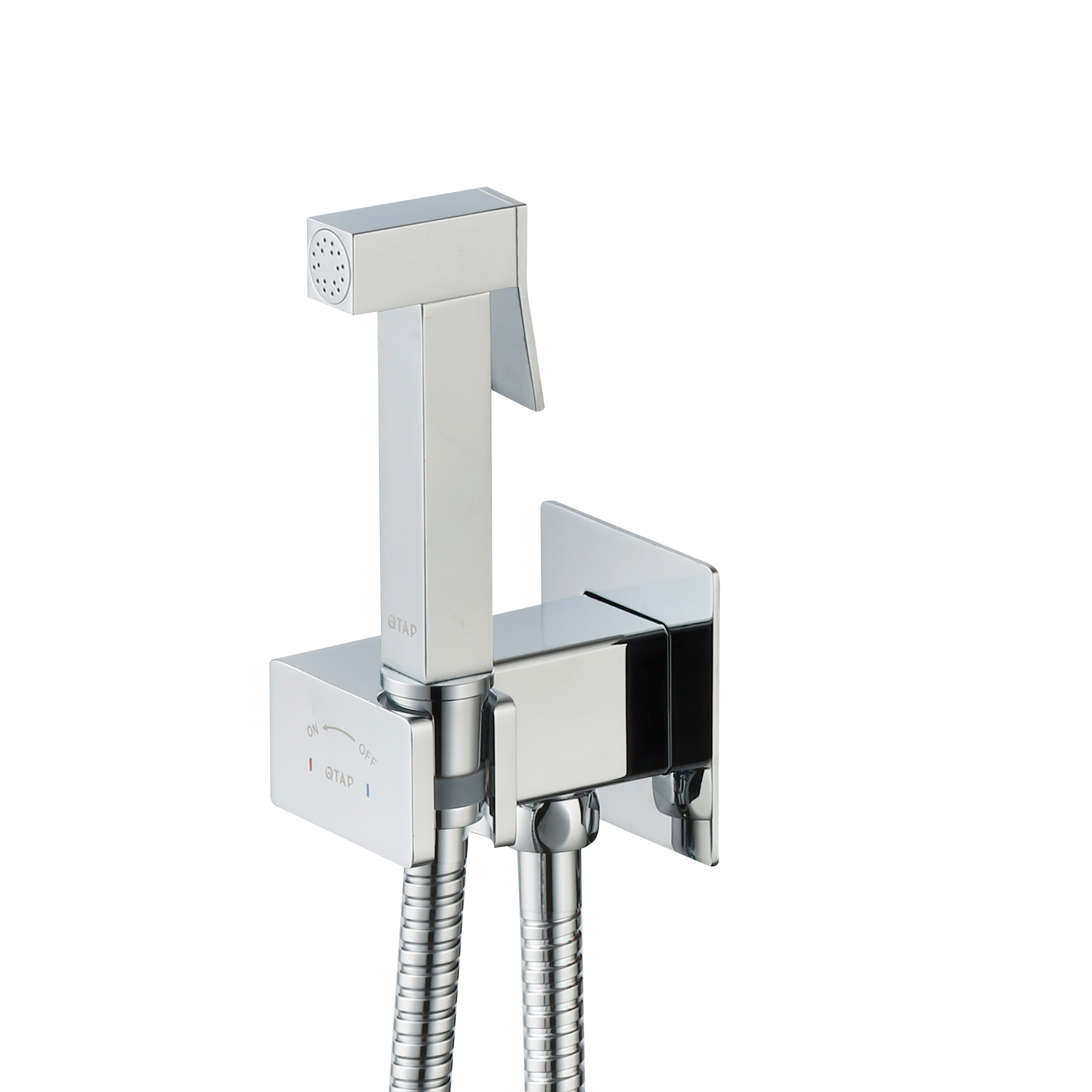 Набір для гігієнічного душу Inspai-Varius, Chrome квадратний прогресивний картридж QTINSVARCRMV00440701 Qtap - Фото - 2