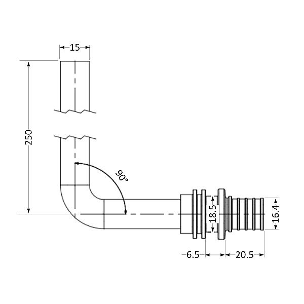 Трубка для радиатора Icma №1043 d20×2,8 для натяжного фитинга 851043GWGE07 - Фото - 2