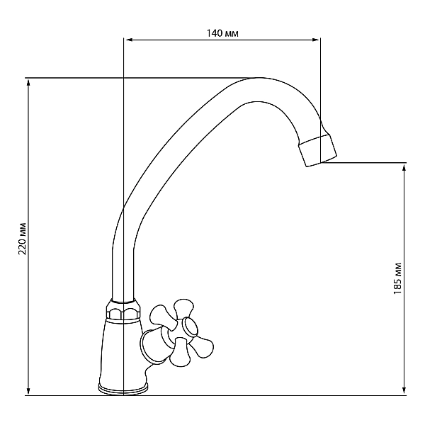 Монокран для кухні Lidz Lamb 269F LDLAM269FCRM22310 Chrome - Фото - 2