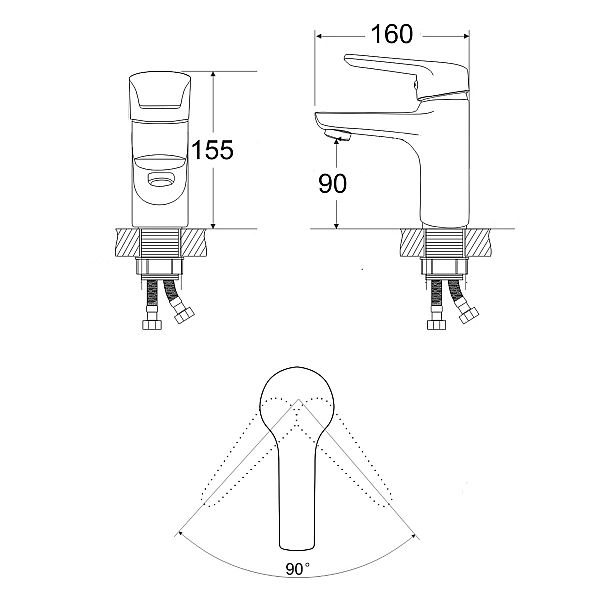 Змішувач для раковини Lidz Tani 0011F1 (k40) LDTAN001F1CRM44959 Chrome - Фото - 2