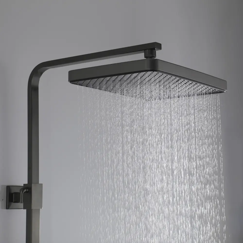 Душевая система FRAP F2476-9, 3 функции, поворотный излив, латунь, оружейная сталь - Фото - 3