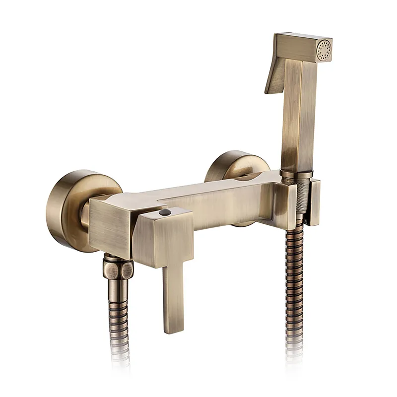 Смеситель LEDEME LM5398C-7 настенный с гигиеническим душем (кол. бронза) (LL1852)