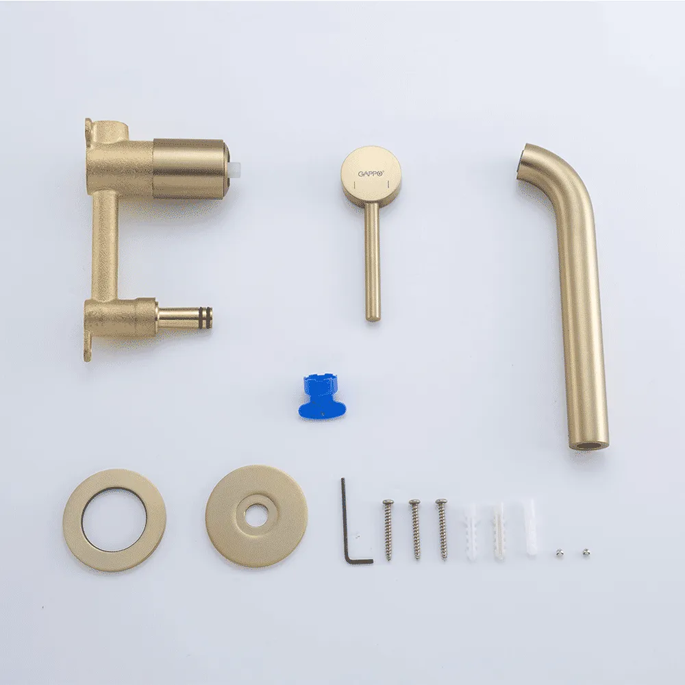 G1206-3 умивальник вбудований одноваж. кругл. вилив лат. Ø35(сатин золотий) - Фото - 5