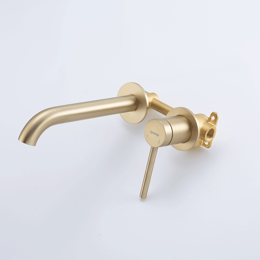 G1206-3 умивальник вбудований одноваж. кругл. вилив лат. Ø35(сатин золотий) - Фото - 2