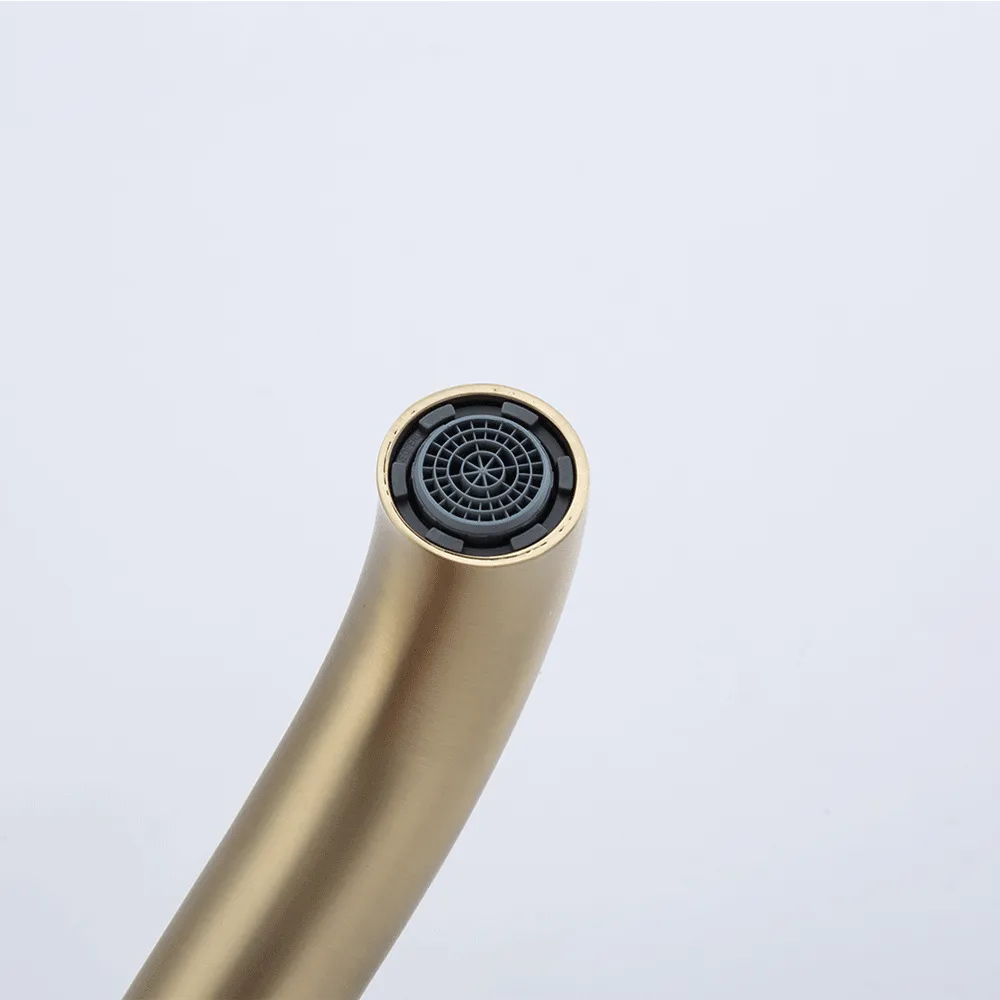 G1206-3 умивальник вбудований одноваж. кругл. вилив лат. Ø35(сатин золотий) - Фото - 3