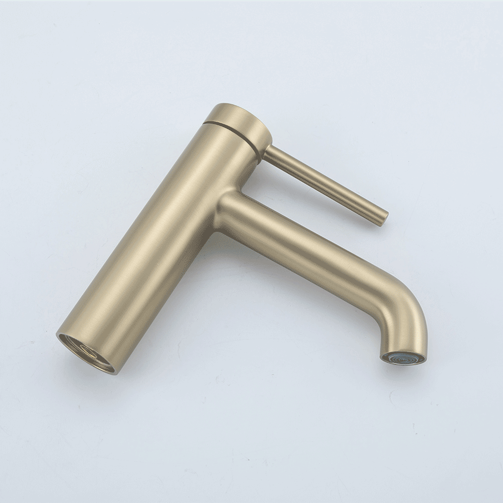 G1006-3 умивальник одноваж. кругл. вилив лат. гайка Ø35(сатин золотий - Фото - 2