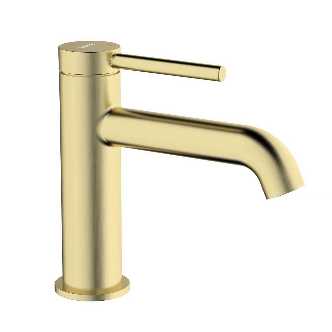 G1006-3 умивальник одноваж. кругл. вилив лат. гайка Ø35(сатин золотий