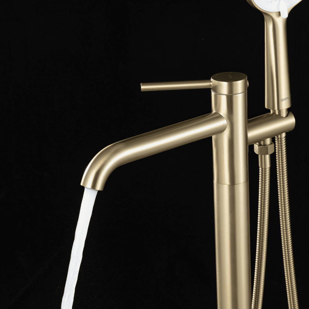 G3006-3 ванна підлоговий одноваж. лит. вилив лат. Ø35 (сатин золотий - Фото - 2