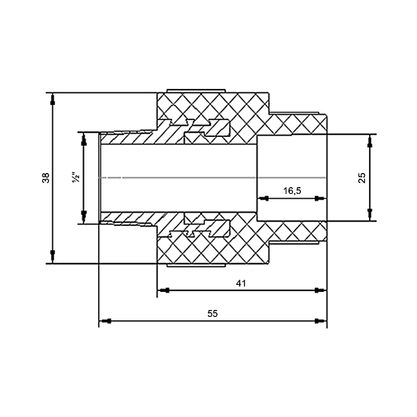 Муфта PPR Blue Ocean 25х1/2" НР - Фото - 2
