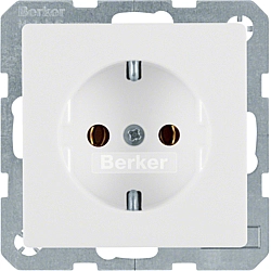 Розетка з з-к 16А-250В полярна білизна Berker 47436089 Hager