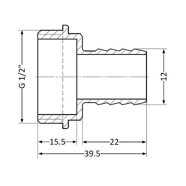 Штуцер Thermo Alliance Standart 12х1/2" ЗР SD4271512 - Фото - 2
