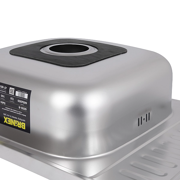 Кухонна мийка Brinex 6050-R 0,6 мм Satin (BRIN6050RSAT06) - Фото - 6