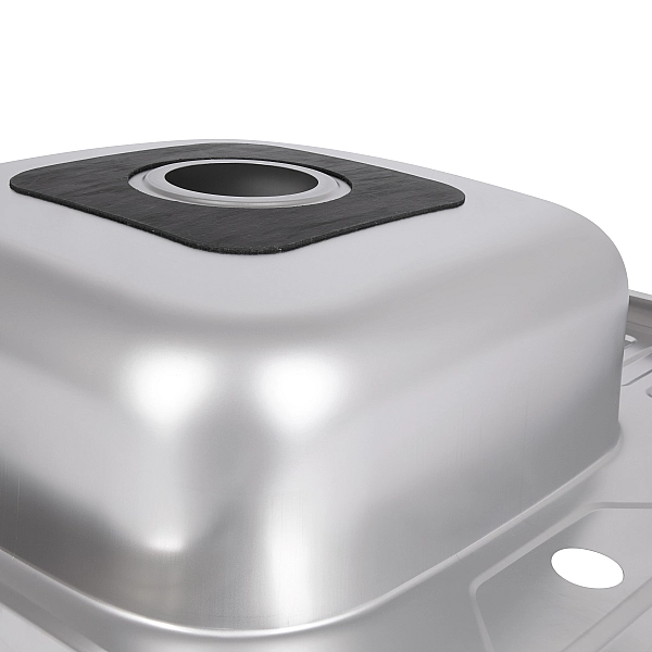 Кухонна мийка Brinex 6060-L 0,6 мм Satin (BRIN6060LSAT06) - Фото - 6