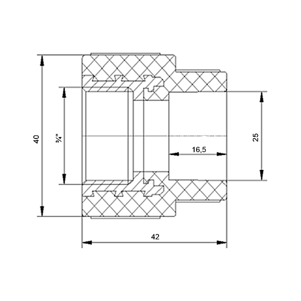 Муфта PPR Blue Ocean 25х3/4" ВР - Фото - 2
