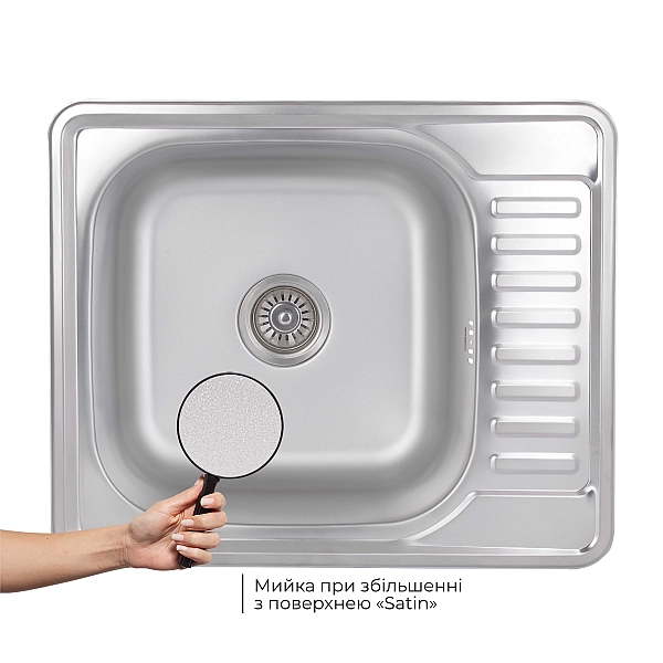 Кухонна мийка Brinex 5848 0,8 мм Satin (BRIN5848SAT08) - Фото - 3